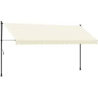 vidaXL Marquise rétractable Crème 400x150 cm Tissu et acier