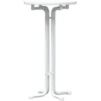 vidaXL Table de bar blanche Ø 60 x 110 cm, aggloméré et acier