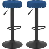 vidaXL Tabouret de bar 2 pcs. Velours bleu
