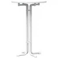 vidaXL Table de bar blanche Ø 70 x 110 cm, aggloméré et acier