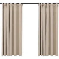 vidaXL Rideaux occultants aspect lin et crochets 2 pcs beige 140x175cm