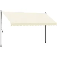 vidaXL Marquise rétractable Crème 350x150 cm Tissu et acier
