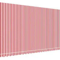 vidaXL Toile de store rouge et blanc rayé 5x3 m