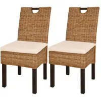 vidaXL Chaises de salle à manger 2 pcs. Rotin Kubu bois de manguier