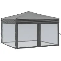 vidaXL Tente de réception pliante avec parois latérales anthracite 3x3 m