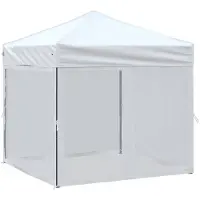vidaXL Tente de réception pliable avec parois latérales Blanc 2x2 m