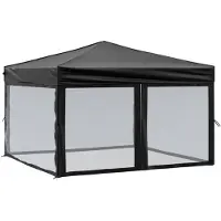 vidaXL Tente de réception pliante avec parois latérales noire 3x3 m