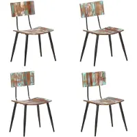 vidaXL Chaises de salle à manger 4 pcs. Vieux bois massif