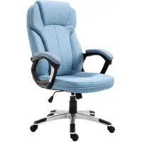 Vinsetto Chaise de bureau , chaise d'ordinateur, chaise pivotante, réglable en hauteur, fonction basculante, en lin