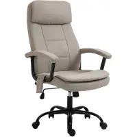 Vinsetto Chaise de bureau de massage , avec fonction de massage lombaire, réglable en hauteur, couleur beige