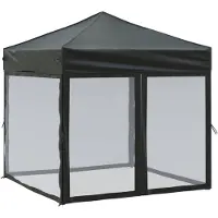 vidaXL Tente de réception pliante avec parois latérales noire 2x2 m