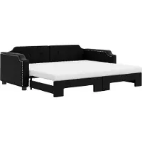 vidaXL Lit de jour extensible avec matelas noir 90x200 cm Tissu