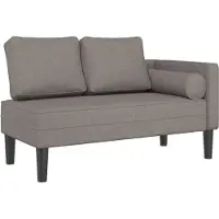 vidaXL Chaise longue avec coussin Taupe Tissu