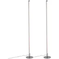 QAZQA Ensemble de 2 lampadaires modernes LED chrome - Line-up