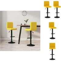 vidaXL Tabouret de bar 2 pcs. velours jaune moutarde - Tabouret de bar