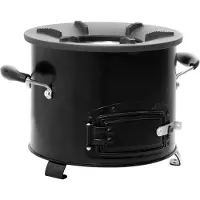 vidaXL Four de camping noir 36x26x22,5 cm Métal