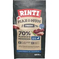 Rinti MAX-I-MUM Duck avec du canard 12 kg + Kennerfleisch Duck alimentation humide avec canard 3x400 g