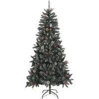 vidaXL Sapin de Noël artificiel avec support Vert 210 cm PVC