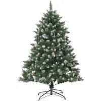 vidaXL Sapin de Noël artificiel avec support 150 cm PVC