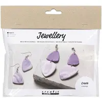 Creativ Company Kit de bricolage boucles d'oreilles marbrées en argile à bijoux, avec tous les matériaux et instructions
