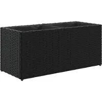 vidaXL Lit surélevé avec 2 compartiments noir 72x30x32 cm Poly rotin
