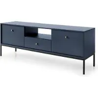 Feldmann-Wohnen Meuble TV bas, 153 cm, bleu marine, 2 portes, 77132487