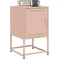 vidaXL Tables de chevet 2 pcs rose 36x39x60,5 cm acier