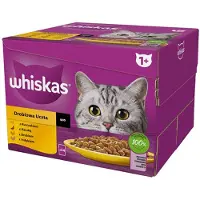 Whiskas Adult Poultry Piece en sauce 48x85 g morceaux avec poulet, canard, volaille, dinde pour chats adultes