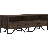 vidaXL Armoire TV marron imitation chêne 122x34x41 cm Matériau dérivé du bois
