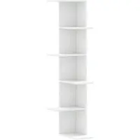 vidaXL Étagère d'angle murale blanc 36,5x36,5x140 cm bois d'ingénierie
