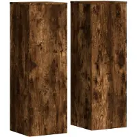 vidaXL Supports pour plantes 2 pcs chêne fumé bois d'ingénierie