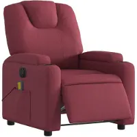 vidaXL Fauteuil de massage électrique vin rouge tissu