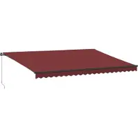 vidaXL Marquise manuelle avec LEDs rouge vin 500x300 cm