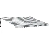 vidaXL Store automatique avec LED Anthracite & Blanc 400x350 cm