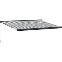 vidaXL Auvent rétractable Anthracite et blanc 4x3 m Tissu et aluminium