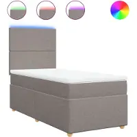 vidaXL Lit boxspring avec matelas Taupe 90x190 cm Tissu