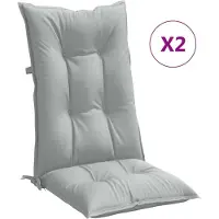 vidaXL Coussins de chaise à haut dossier 2 pcs. Melange gris clair 120x50x7 cm Tissu