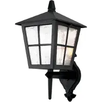 Elstead Lighting Applique d'extérieur Canterbury noire et transparente, 1xE27x60W, aluminium, dimensions : 44x21,5x25 cm, IP43, Elstead