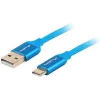 Lanberg USB-C(M)->USB-A(M)2.0 Kabel 1,0m PREMIUM QC 3.0 blau