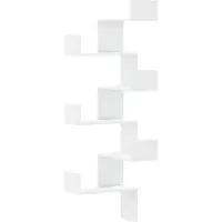 vidaXL Étagère d'angle murale blanc 45x45x147 cm bois d'ingénierie