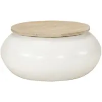 vidaXL Table basse blanche 51x51x27 cm en bois massif de manguier