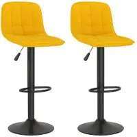 vidaXL Tabouret de bar 2 pcs. velours jaune