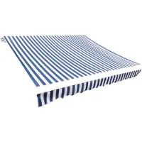 vidaXL Toile de store bleu & blanc 450x300 cm