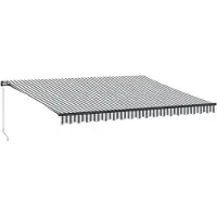vidaXL Store manuel avec LEDs Anthracite & Blanc 450x350 cm
