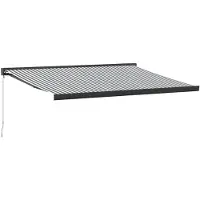 vidaXL Auvent rétractable Anthracite et Blanc 4,5x3 m Tissu & Aluminium
