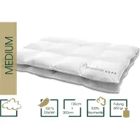 HANSKRUCHEN GmbH HANSKRUCHEN couette en duvet 135x200 cm chaleur moyenne 100% duvet lavable pour personnes allergiques couette toutes saisons respirante blanche