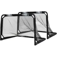 BLITS Kit de but de football 90 x 60 cm, pliable, en acier galvanisé, noir