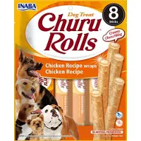 Inaba Churu Rolls Chicken Aliment humide avec garniture crémeuse au poulet 8x12g