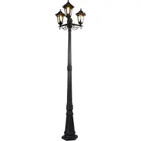 QAZQA Lanterne d'extérieur intelligente noire 3 lumières avec Wifi ST64 - New Haven