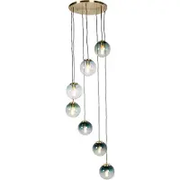 QAZQA Suspension intelligente laiton 7 lumières avec WiFi ST64 - Pallon